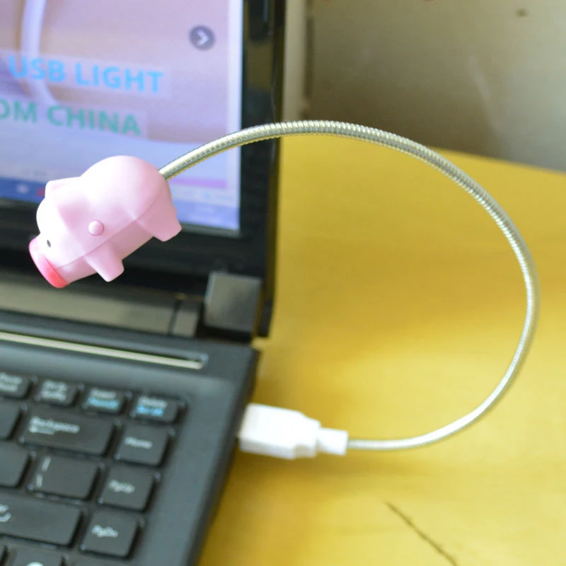 Konesky светодиодный мини Милая Розовая свинка гибкая USB лампа портативный супер