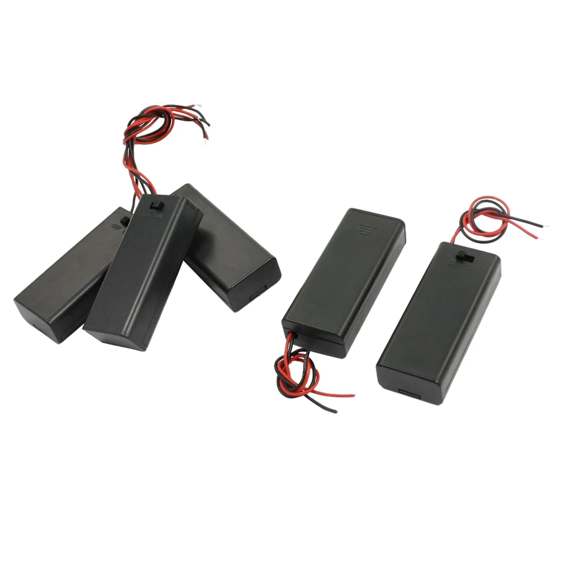 

MOOL 5 PCS Black Shell 2 x 1.5V AAA Battery Holder Case Container Cell Box