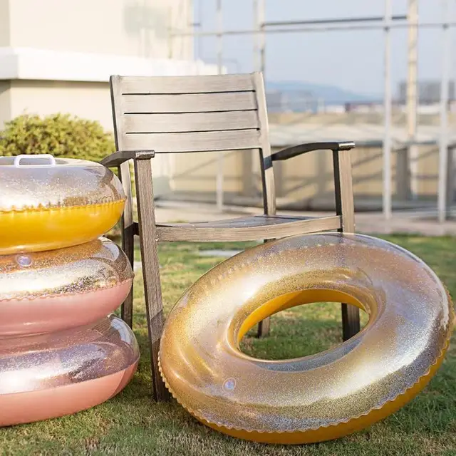 US $6.93 90120CM Two Size Baby Swimming Ring Crystal Clear Infant Armpit Floating Kids Safety Swimming Pool