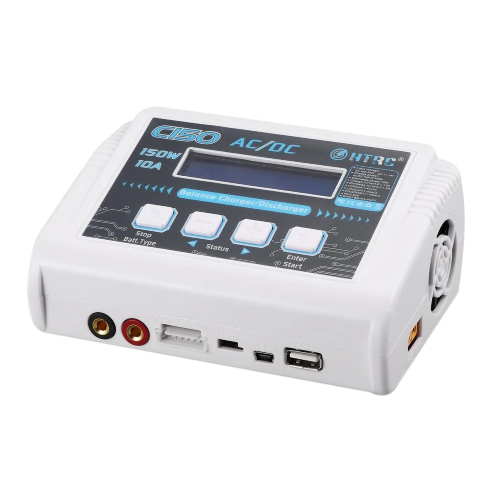 

HTRC C150 Ac/Dc 150W 10A Smart Balance Charger Discharger For Rc Drone 1-6Cell Lipo/Life/Lilon 1-15Cell Nimh/Nicd Pb Battery,
