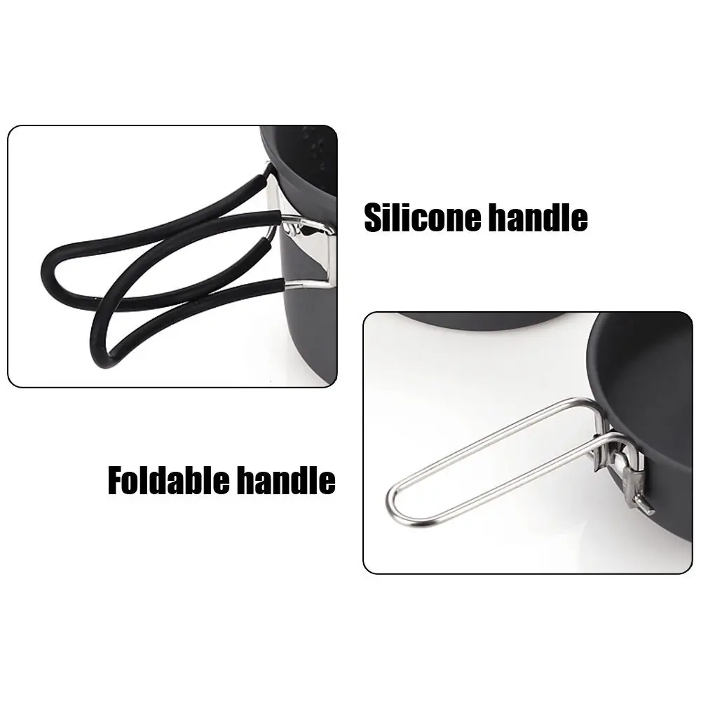 ALOCS CW-C01 7 piezas de Camping al aire libre juego de cocina estufa portátil Camping utensilios de cocina ollas de cocina estufa de Picnic barbacoa de 1-2Pers