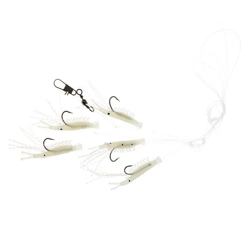 

5pcs/set Artificial Soft Rigs Sea Carp Fishing Lure Luminous Shrimp Bait