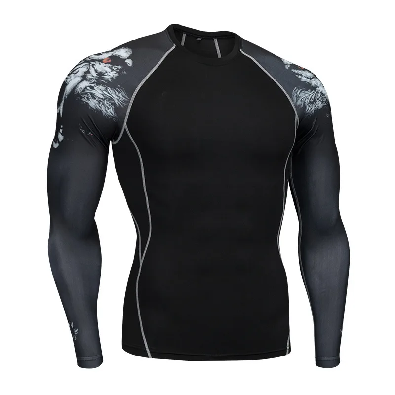 Rashgard male 2019 winter 3D Teen Wolf Set Men Compression Clothing Crossfit Thermal Underwear Men's Fitness Set MMA Clothing