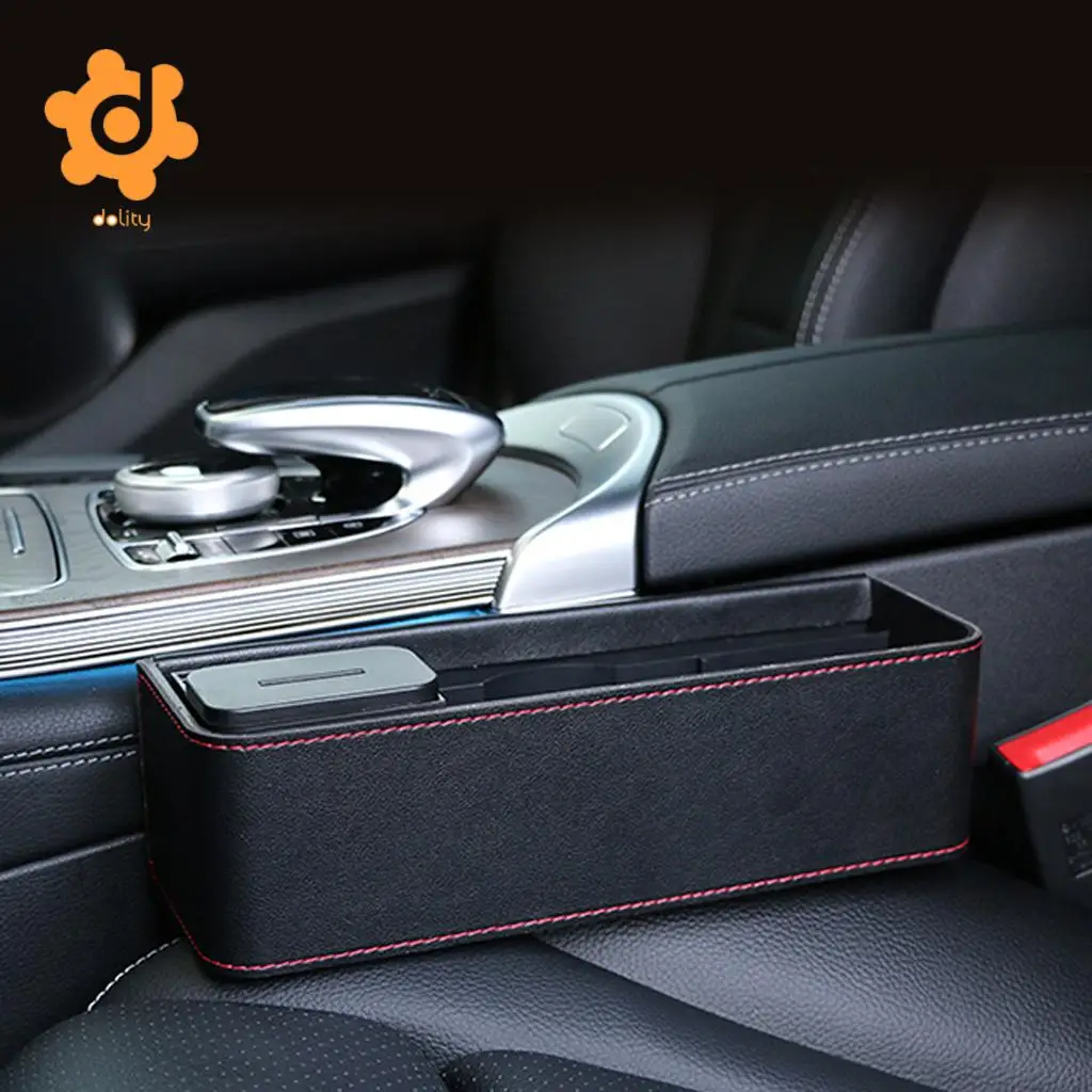

dolity Leather Car Seat Gap Inserted Cup Holder Drink Bottle Storage