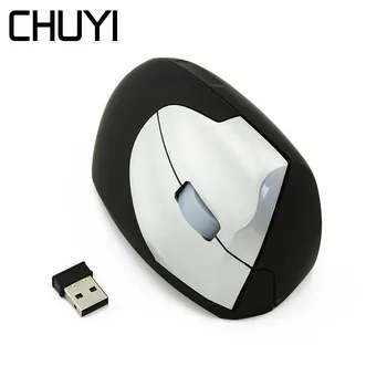

CHUYI Wireless Vertical Mouse Gaming Mause Adjustable DPI Ergonomic Optical Computer Mice With Mousepad For PC Laptop Desktop