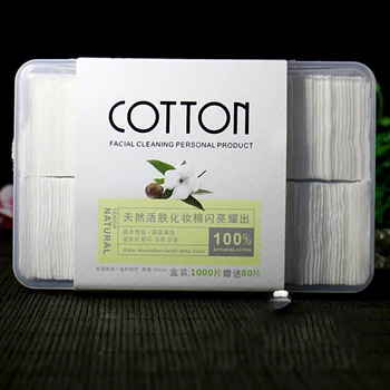 

1000Pcs/Set Cotton Makeup Cotton Wipes Soft Makeup Remover Pads Facial Cleansing Paper Wipe Skin Care Remove With Retail Packing