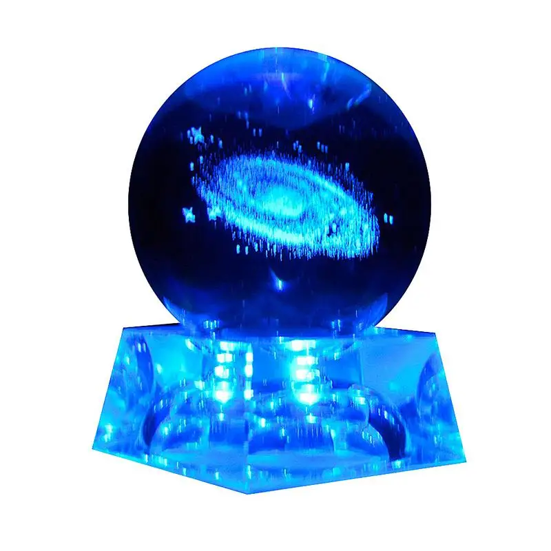 

Miniatures Milky Way Galaxy Crystal Ball 3D Laser Engraved Quartz Glass Ball Sphere Home Desktop Decoration Accessories Gifts