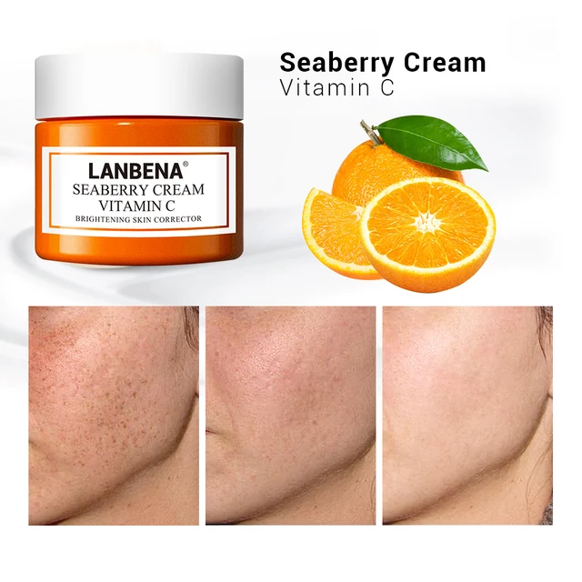 LANBENA Face Cream Vitamin C Hyaluronic Acid Moisturizing Cream Anti Wrinkle Anti Aging Acne Treatment Whitening Skin Care Serum