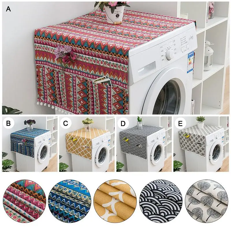 AUGKUN Этническая Стиль холодильник Пылезащитная крышка японский геометрический узор один стиральная машина полотенца