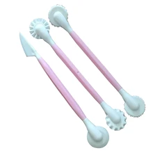 3 шт. набор кухонных инструментов резьба нож пакет пластиковый торт вырезанный помадка форма для выпечки DIY кухонные аксессуары розовый