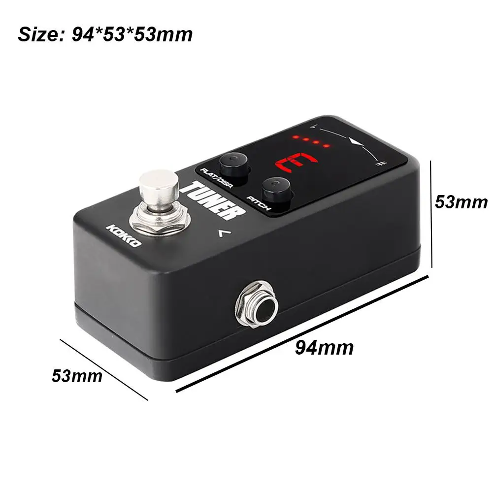 Koop KOKKO Elektrische Gitaar Tuner Effecten Mini Pedaal Guitarra tuning voor Gitaar Bas Viool Ukelele Effect Apparaat Accessoires FTN 2