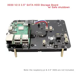 Raspberry Pi X830 3,5 "SATA 3,5 дюймов HDD плата расширения с безопасным выключением для Raspberry Pi 3 Model B + (Plus)/3B/Rock64