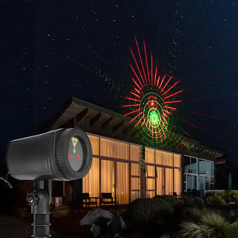 

Christmas stars light RF Remote Control RGB Dynamic 20 Laser Pattern projector effect moving Waterproof Garden decorative lawn