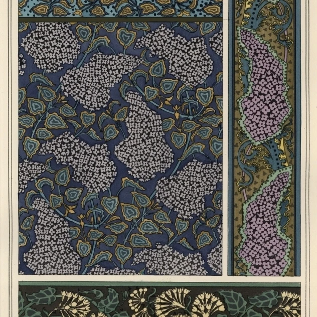 Сиреневый в стиле модерн узоры плакат печать Florilegius Mary Evans (18X24)|Таблички и знаки| |