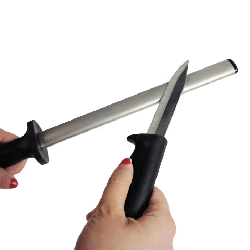 

400# 12'' Grit Diamond Kitchen Cutter Sharpening Steel Rod Sharpener Stone Tool Sharpening Stick Home Use Knife Grinder