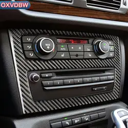 3D углеродного волокна автомобилей CD Управление Панель наклейки CD Панель декоративные рамки Установите для BMW E84 X1 2011-2015 Аксессуары для
