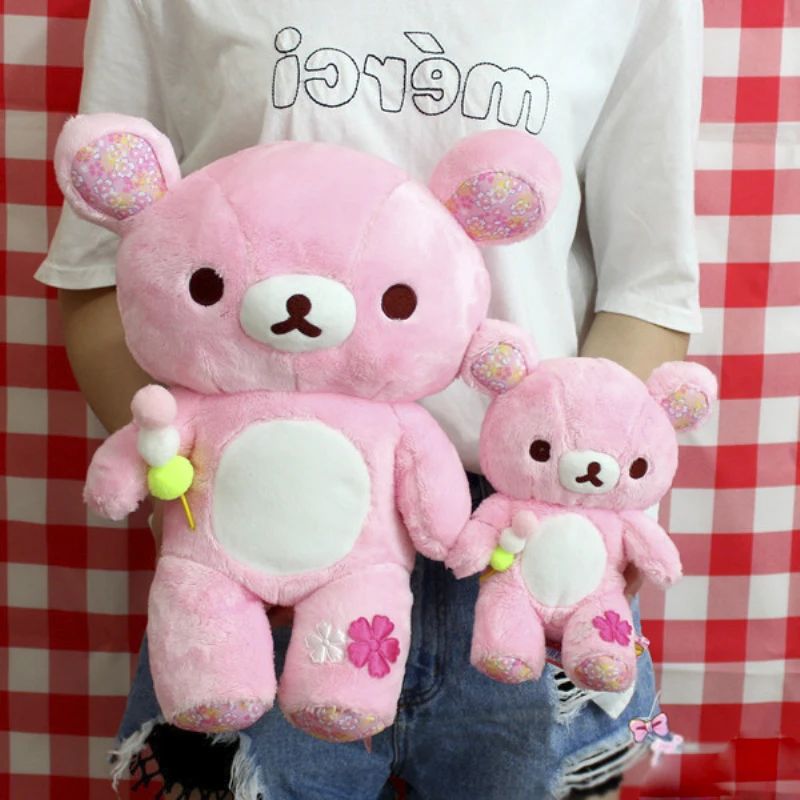 

Cute Big Sakura Pink Bear Plush toys Dolls Rilakkuma Sloth Bears Soft Stuffed Animals Doll Baby Kids Pillow Girls Birthday Gifts