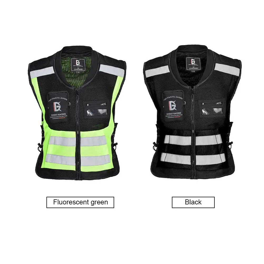 

Safety Reflective Running Cycling Vest Ultra Light Comfortable Large-capacity Storage Pocket Moto Reflective Sleeveless Jacket