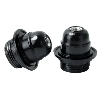 

WSFS Hot 2Pcs Retro Vintage ES E27 Screw Light Lamp Bulb Holder Cap Base Socket Controller Switch,Black