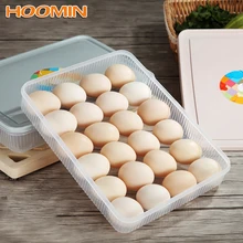 HOOMIN 24 шт яиц контейнер для хранения яиц модная еда контейнер для хранения свежих яиц лоток Органайзер для холодильника