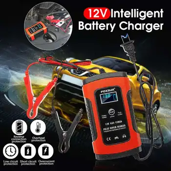 

EU/US Plug 12V 5A LCD Pulse Repair Battery Charger For Car Motorcycle AGM Gel Wet Lead Acid Overheat Protection Restore Drained
