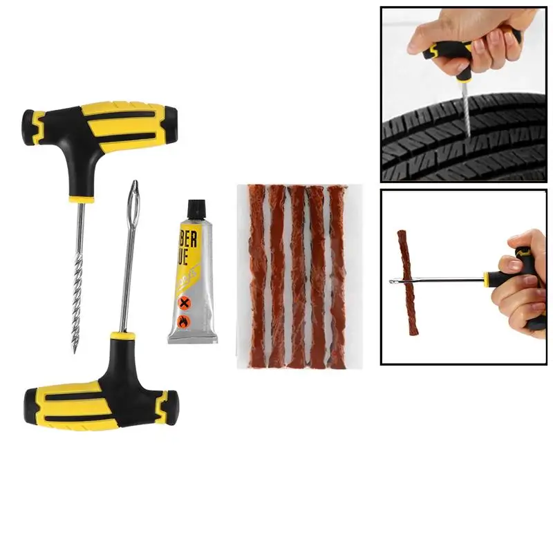 

9PCS/Set Auto Car Tubeless Tyre Puncture Plug Repair Tools Kit Car Tire Repairing Tools Fast Puncture Plug Repair Block