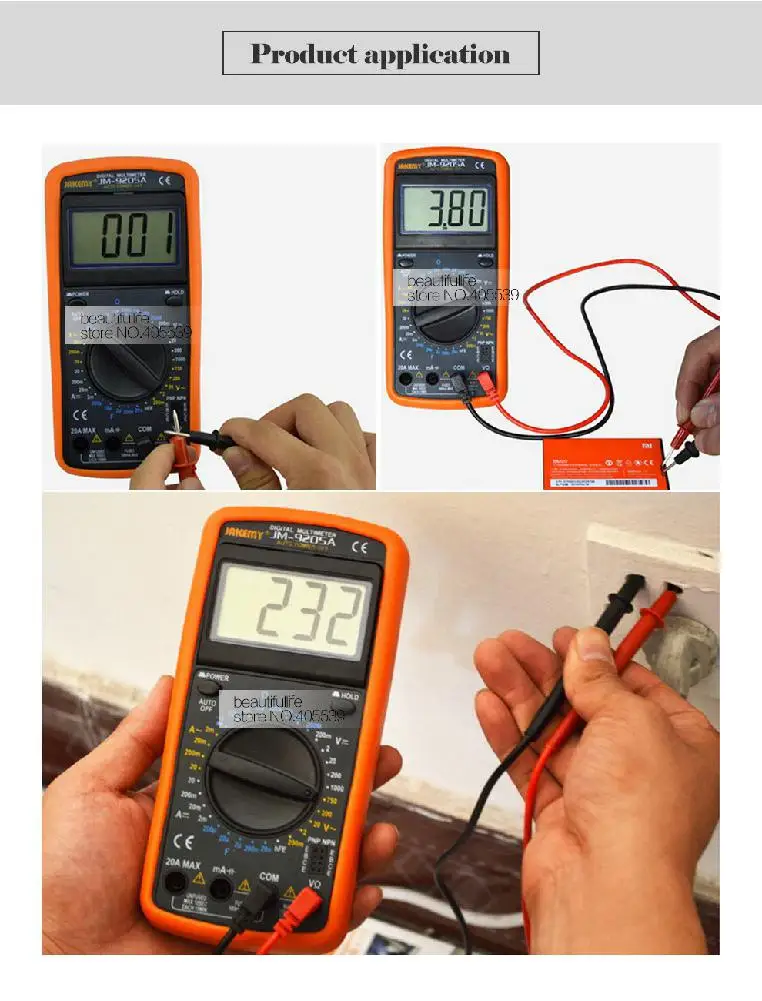 

Litake JM 9205A Digital Multimeter Professional Electrical Handheld LCD Tester