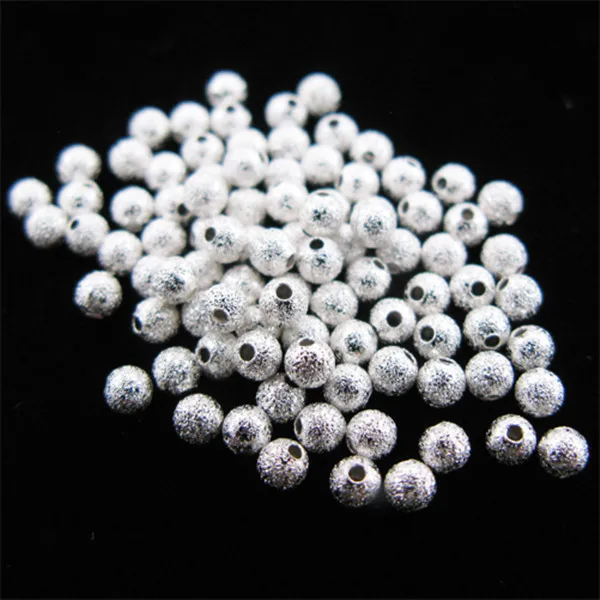 

TOAOB 50pcs Silver Plated Spacer Beads 4mm Round for Jewelry Making