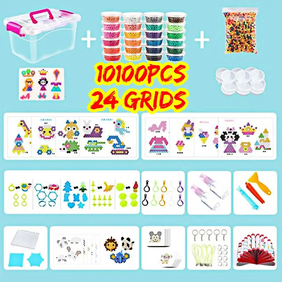 

Water mist magic beads handmade DIY toys magic beads childrens 3D Animal Puzzle educational toy beads for girl boy intelligence