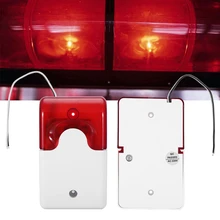 AC220V Red LED Warning Lights Acousto-optic Alarm System Emergency Strobe Lamp led security warning light solar led security lights strobe lights simulation virtual alarm warning free wiring car traffic warning lights security lights