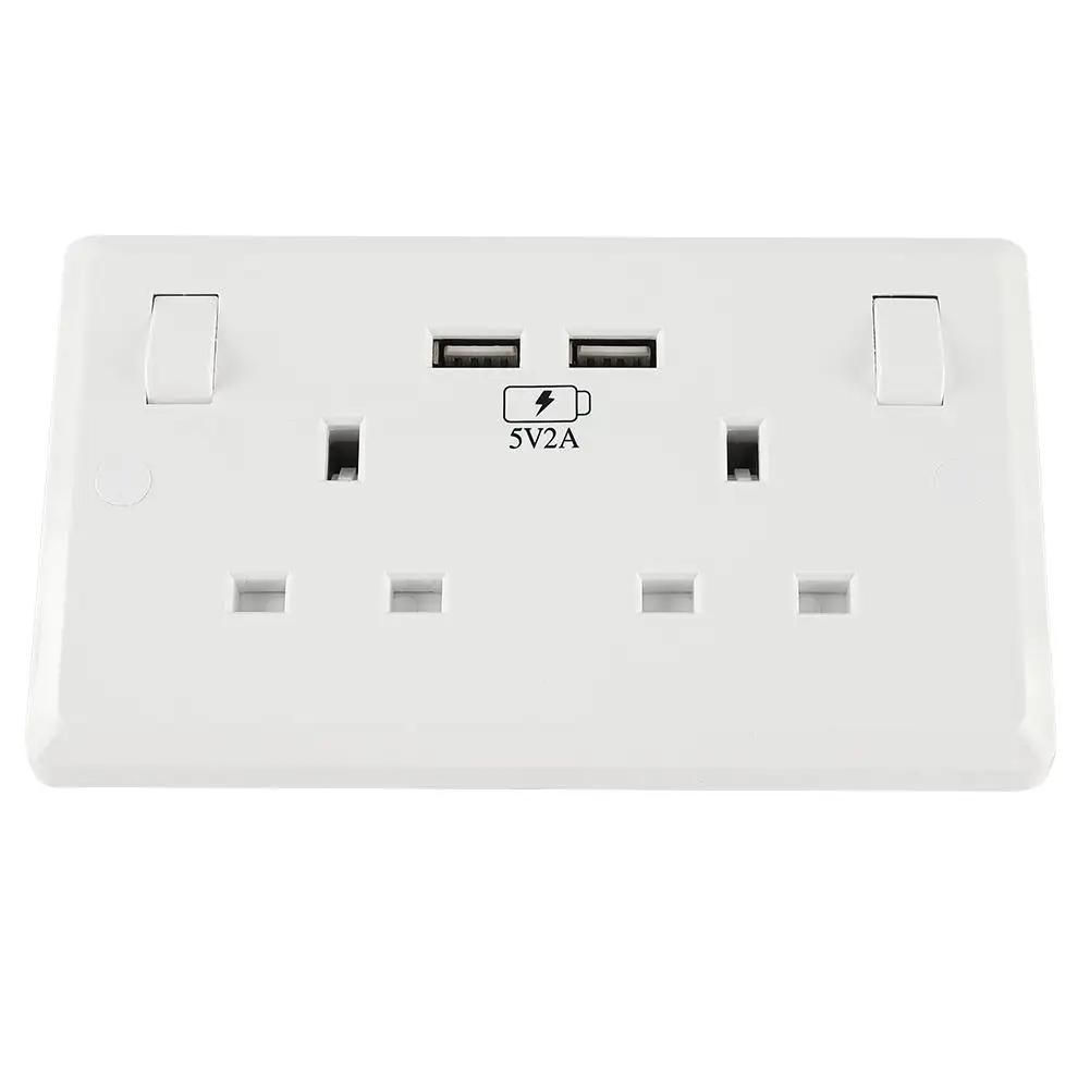 

New wall plug Multi-functional UK Plug Wall Power Outlet Socket with Dual USB Port 5V 2A High Quality
