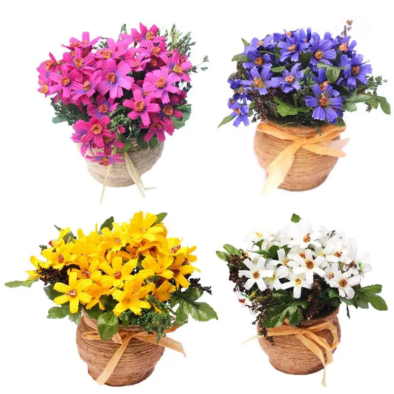 

Hemp Rope Fake Flower Pot Gerbera Whole Flower Fake Potted Plant Plant Potted Display Artificial Flower (carton)