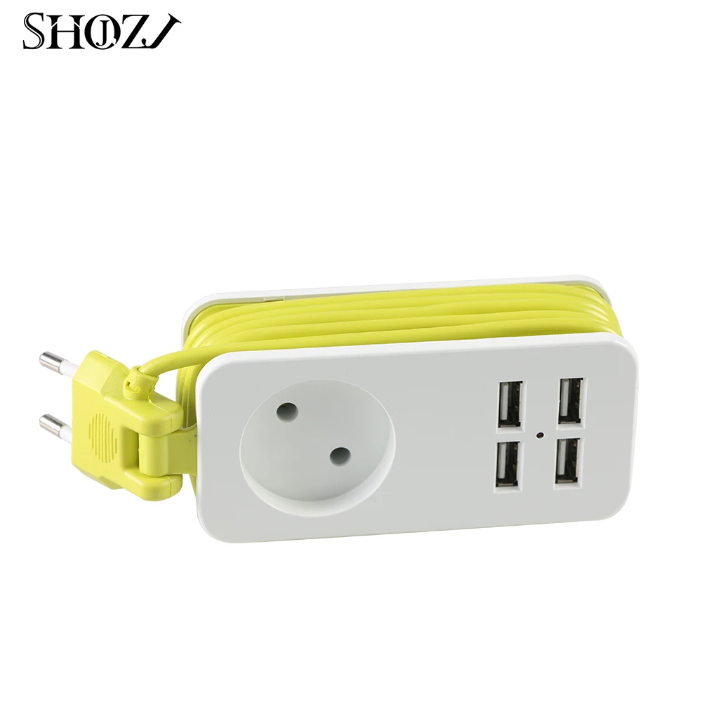 Удлинитель с 1 евровилкой и 4 USB портами 1200 Вт 250 В кабель 5 м|Удлинители