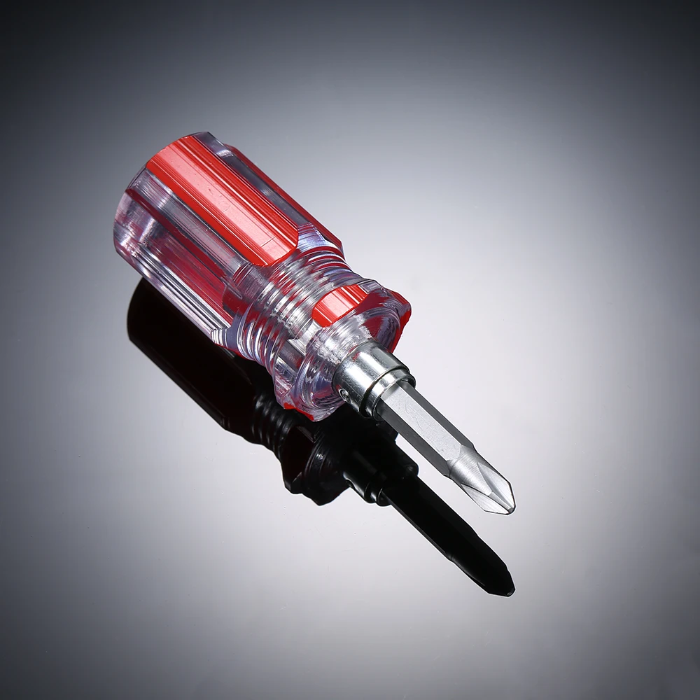 Mini Transparent Dual-Purpose Screwdriver Manual Phillips and Slotted Stubby Interchangeable Head Screwdrivers | Инструменты