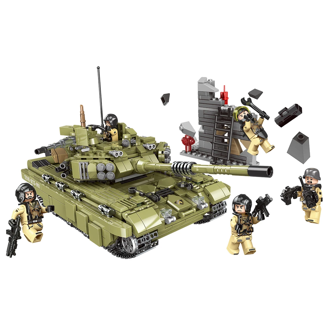 

1386Pcs DIY Small Particle Military Series Building Block Model Set for 100% Building Block Brands Toy Gift - Scorpio Tiger Tank