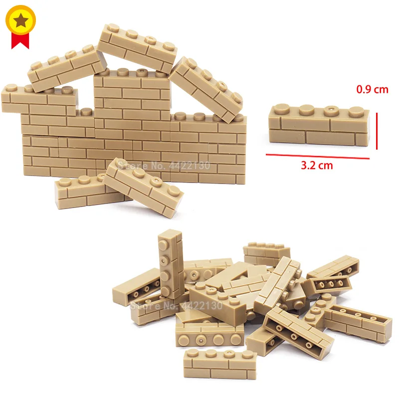 Brick Bulk Building Blocks Accessories 1x4 Wall Brick Diy City Military Battlefield Figures Mini Gift For Children With Legoingl