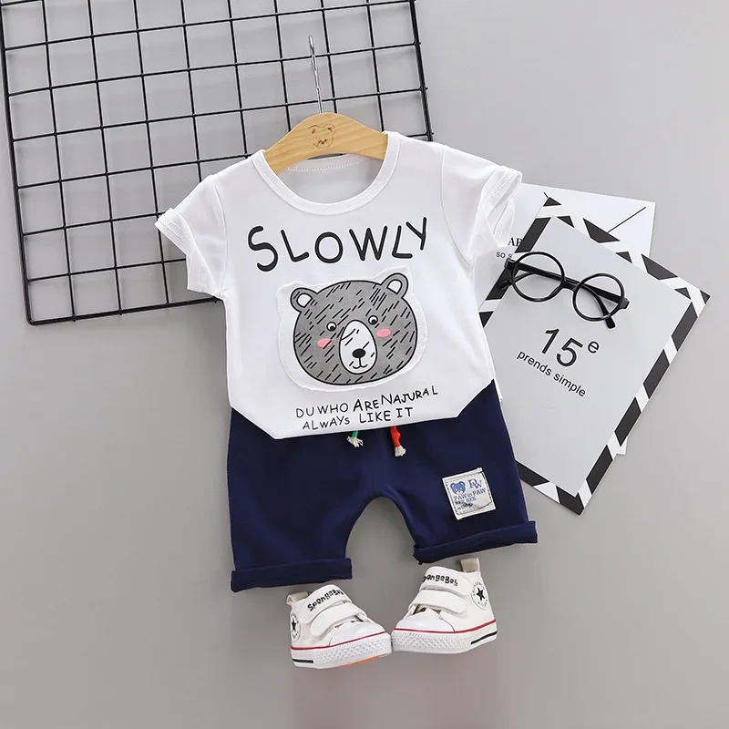 

Fashion Summer Children Boys Girls Clothes Cartoon Letter T-Shirt Shorts 2pcs/Sets Child Toddler Clothing Baby Cotton Tracksuits
