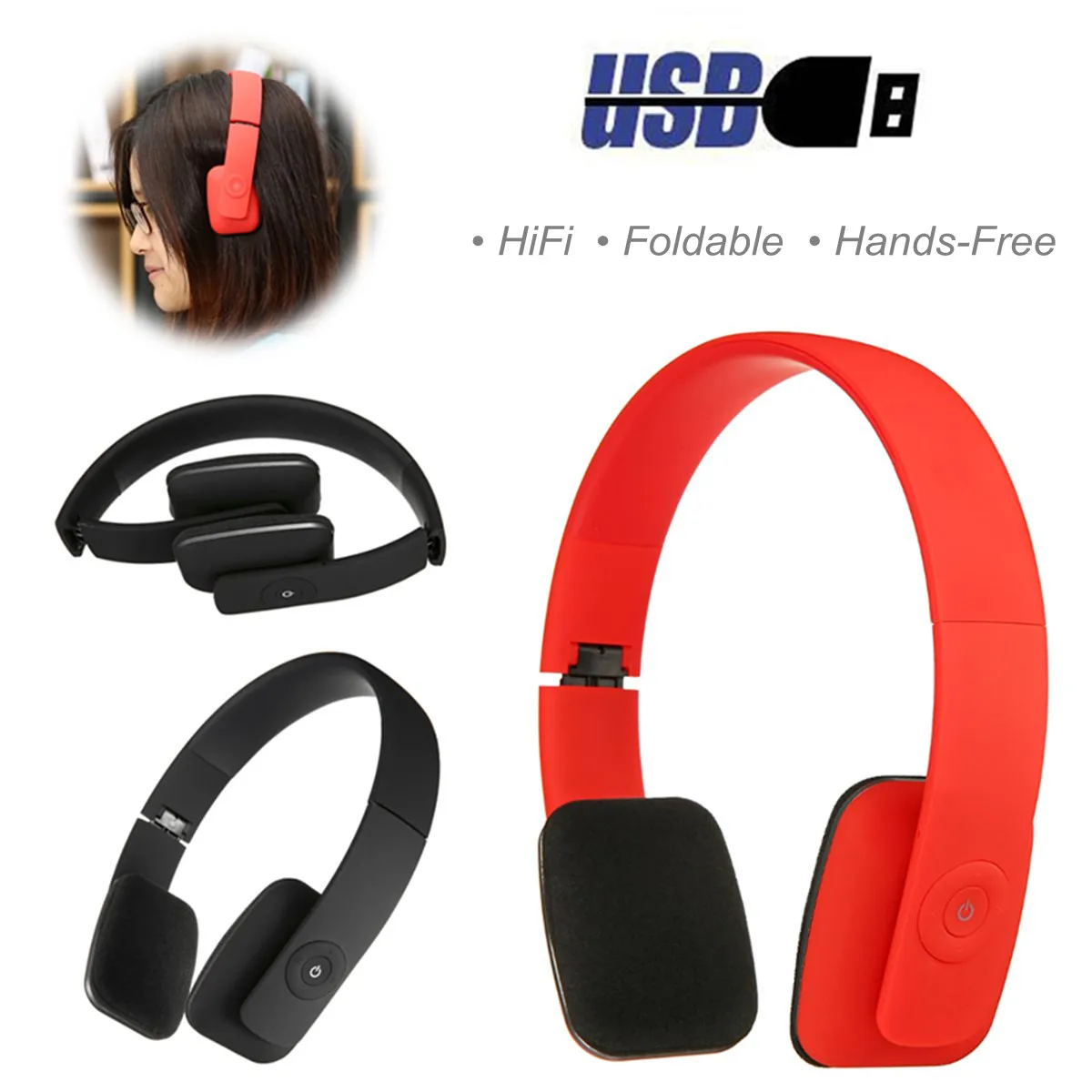 Bluetooth наушники 4 2 Hi Fi шумоподавление стерео беспроводная складная гарнитура для