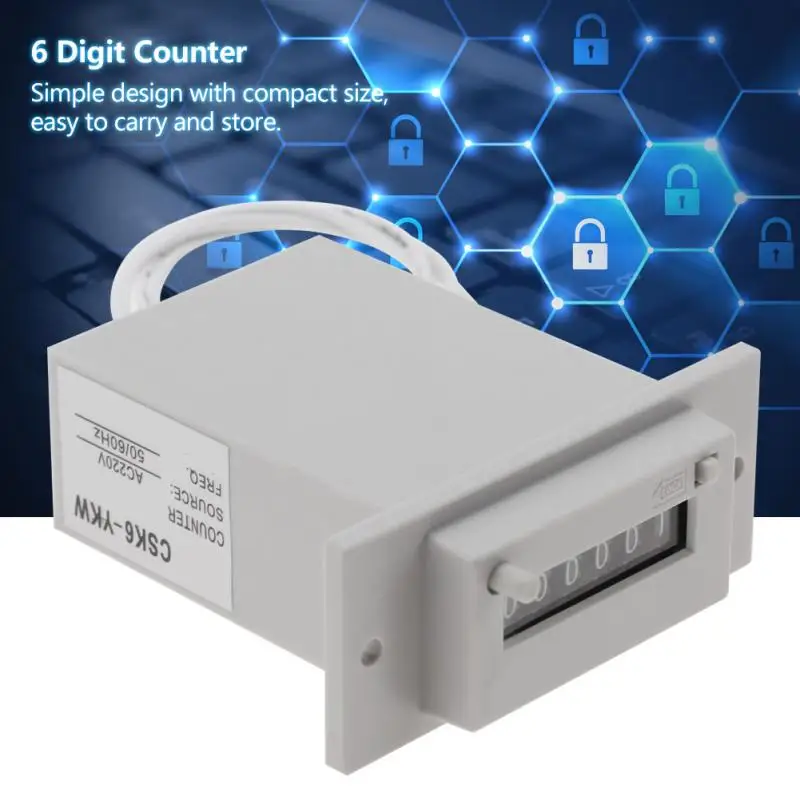 CSK6 YKW 6 значный Электромагнитный импульсный счетчик AC110V/AC220V/DC24V|Счетчики| |