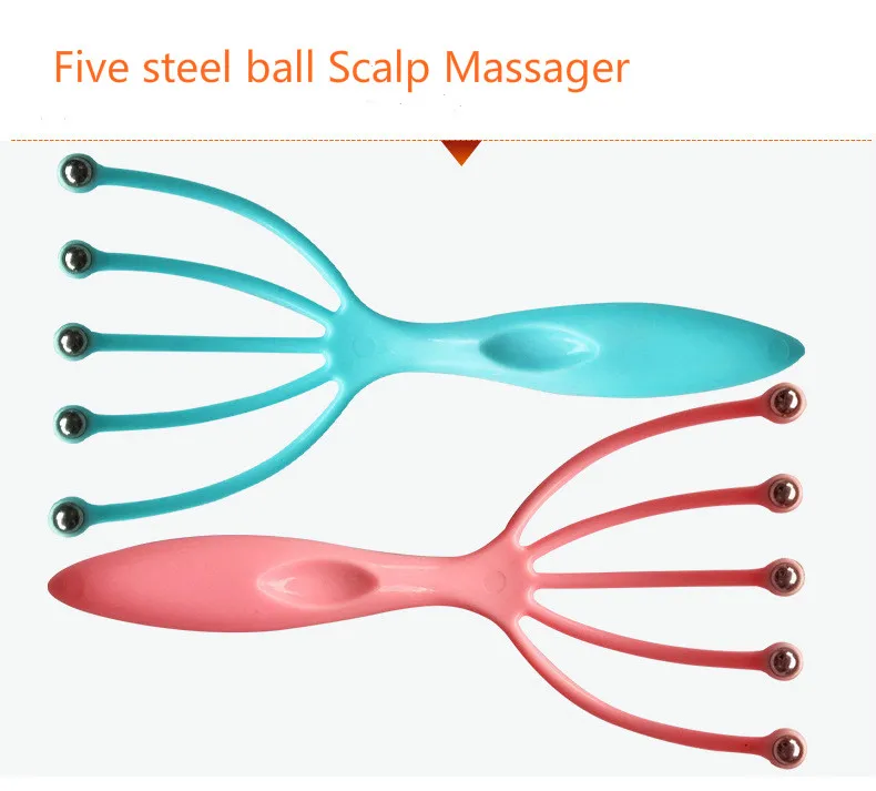Лидер продаж массажер для кожи головы стальной шарик массаж головы Релаксация пять пальцев массажер для головы