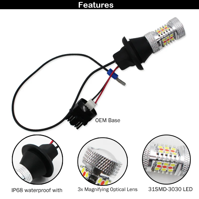 IJDM красный/белый светодиод 3156 LED T25 для 2015 up Ford Mustang и 2011 2014 Chevrolet Volt 4th стоп
