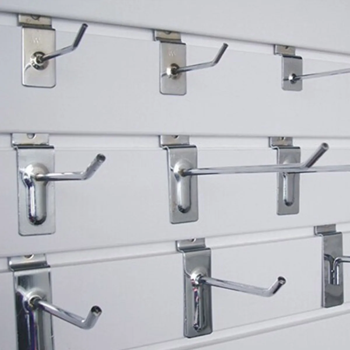 

25pcs Slatwall Single Hook Pin Shop Display Fitting Prong Hanger 50x3.2mm