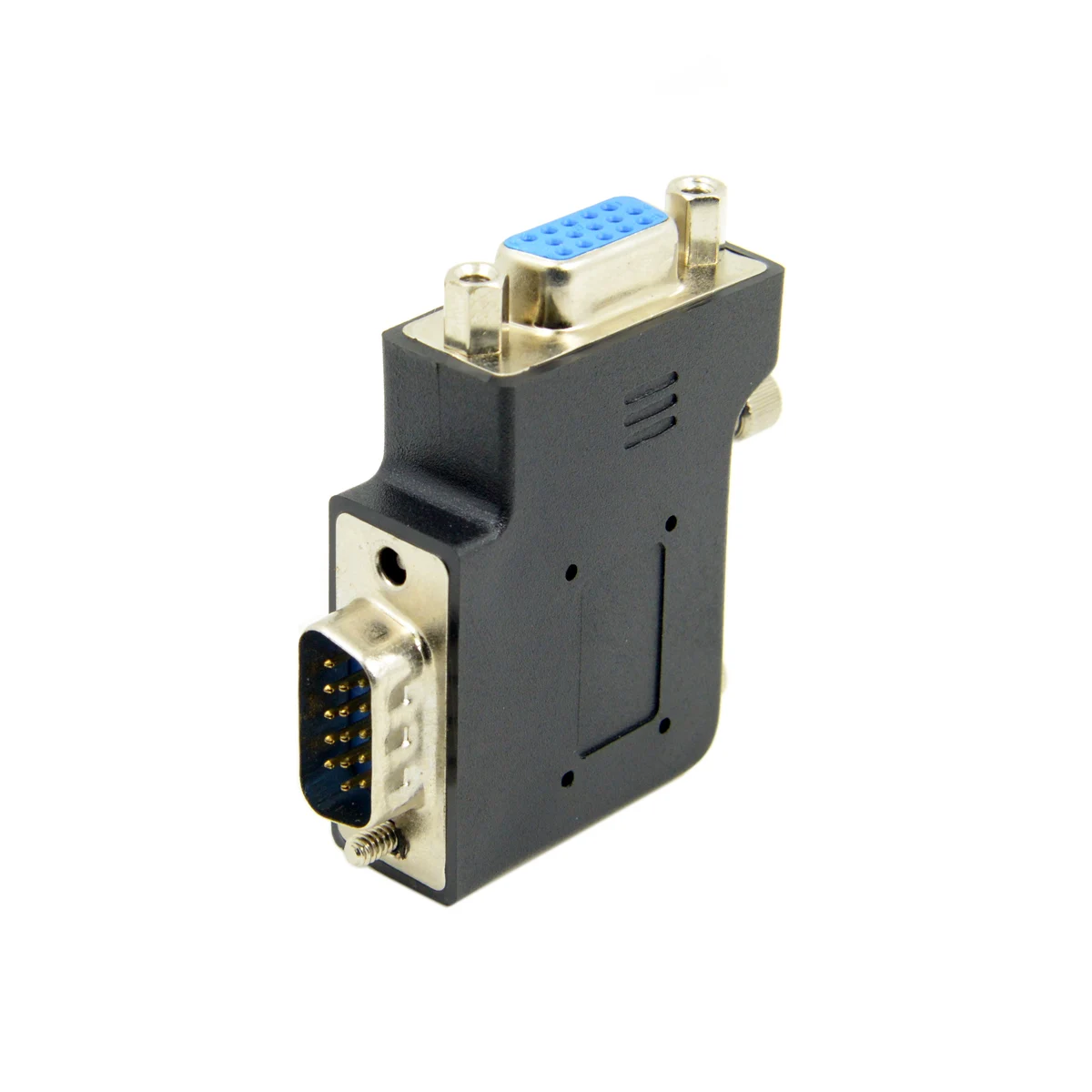 VGA SVGA Male 15 pin Левый Угловой 90 градусов для женщин вертикальный плоский удлинитель