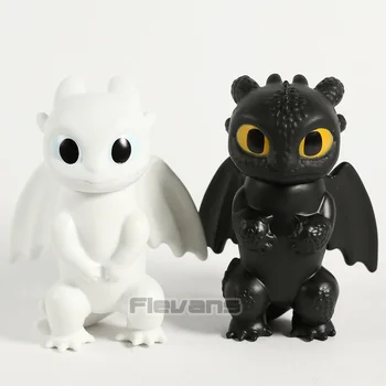 

How to Train Your Dragon Toothless Night Fury & Light Fury PVC Figures Toys 2pcs/set