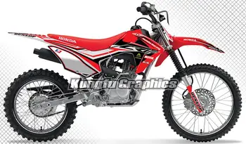 

KUNGFU GRAPHICS Personalised Stickers MX Decal Kit Wraps for Honda CRF 125 F CRF125F CRF 125F 2013 2014 2015 2016 2017 2018 Red
