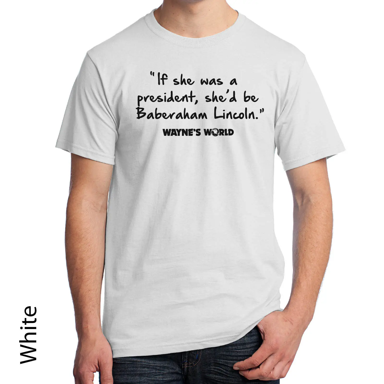Футболка Waynes World если бы она была малышкой Baberham Lincoln Black Text 90 s SL 270 | Мужская одежда
