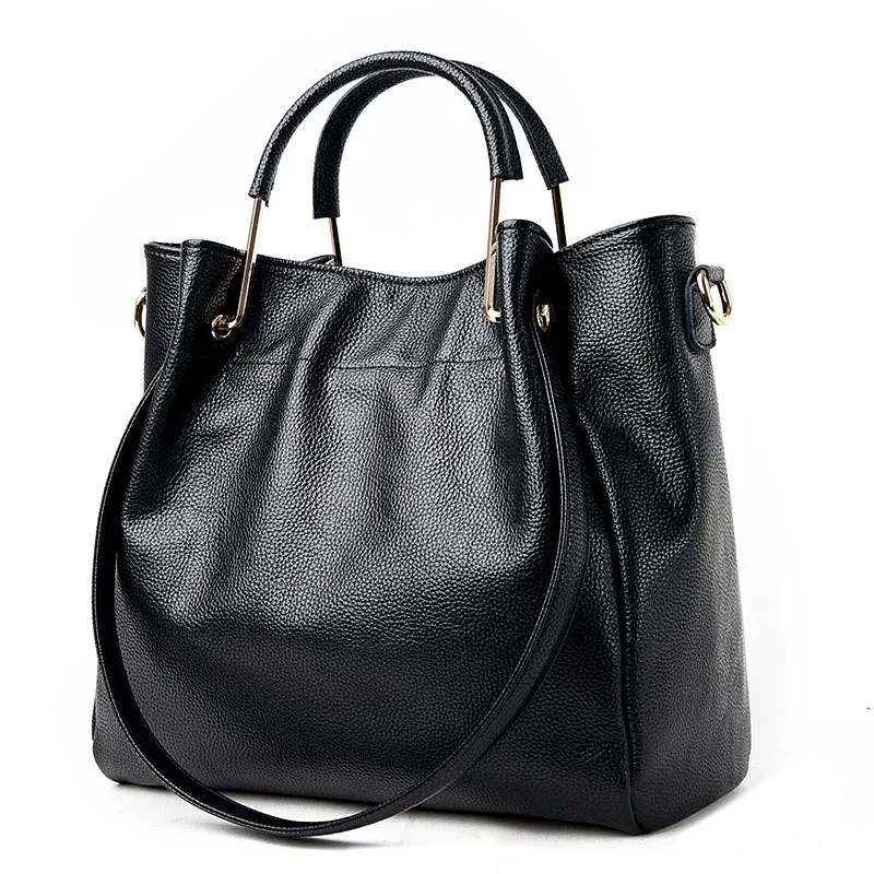 

New Lady Famous Brand Genuine Leather Designer Handbag Female Messenger Crossbody Bag For Women Bolsos Sac Luxury Black Tote