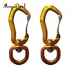 Outdoor 1 Pair Rock Tree Climbing Swivel Carabiner Hanging Connect Hook Camping 71/76mm round eye for Camping Caving Climbing ► Photo 3/6