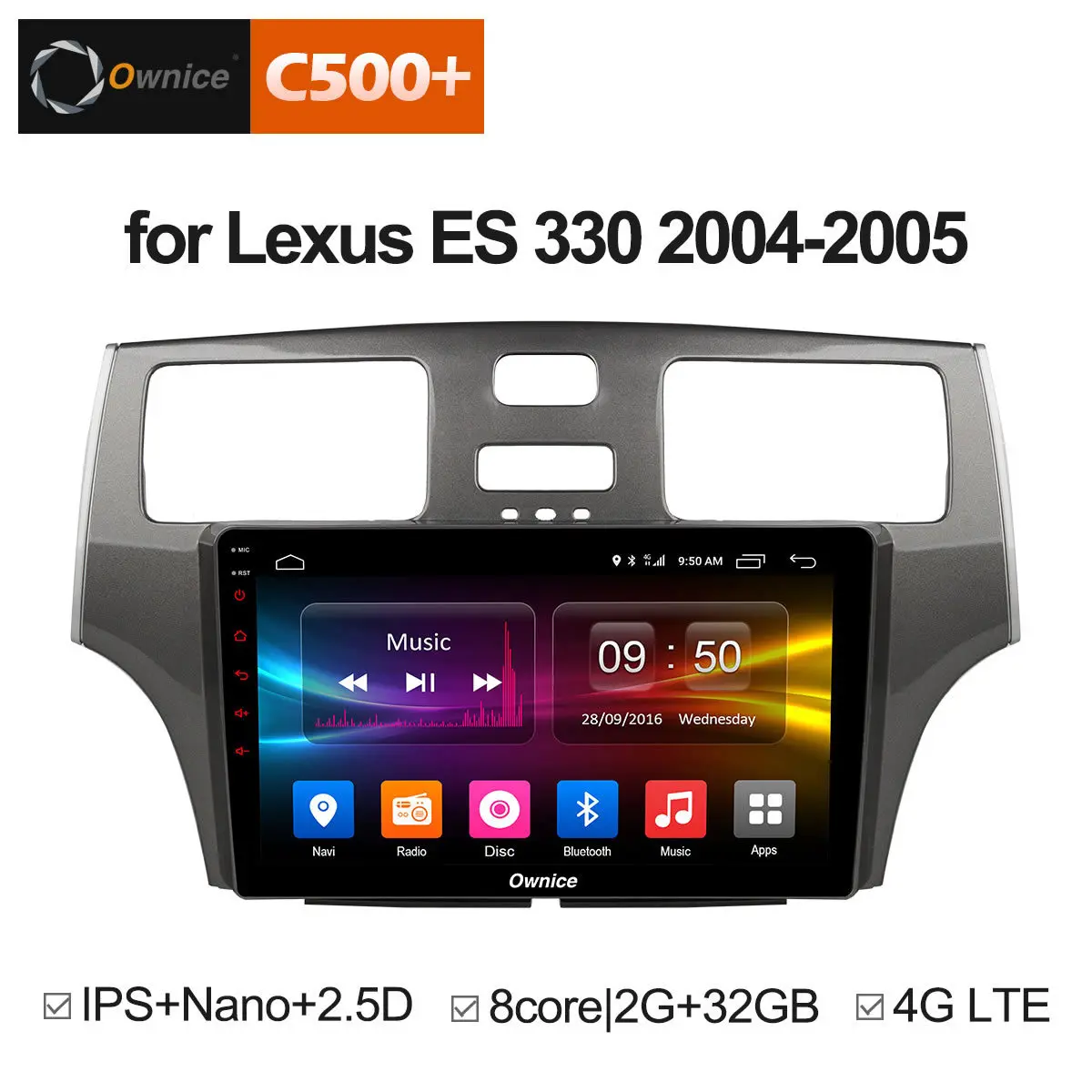 

Ownice C500+ G10 Octa Core 2 Din Android 8.1 Car GPS Navigation Stereo Player for Lexus ES 330 MCV31 2004 2005 2GB RAM 4G LTE