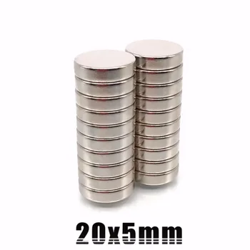 

20*5 10pcs/lot 20mm x 5mm nickel-plated n35 strong magnet craft model rare earth disc ndfeb neo neodymium